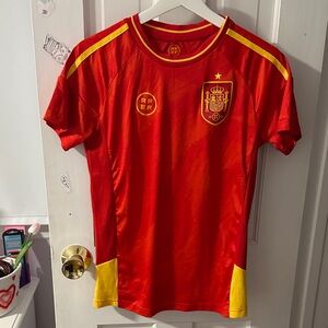 Kids Red Spain Soccer Jersey